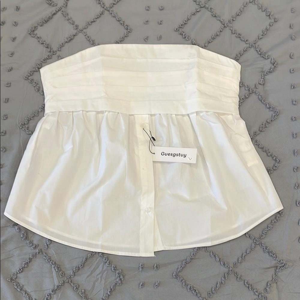 White Strapless Top classic crisp look nwot